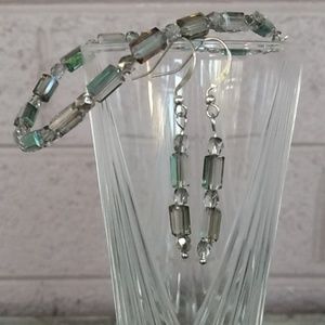 Iridescent Crystal Bracelet and Earring Set